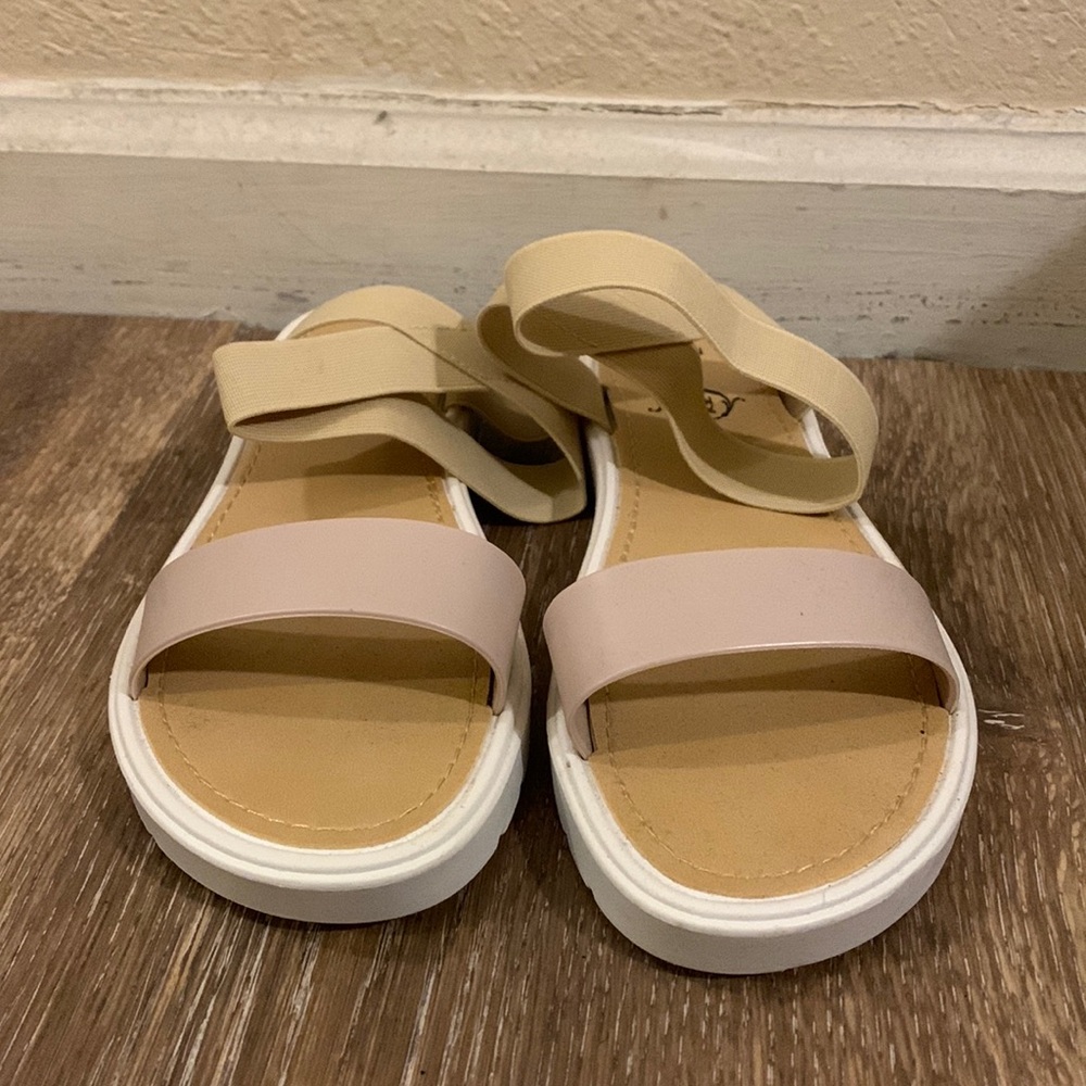 Pink and Beige Sandals